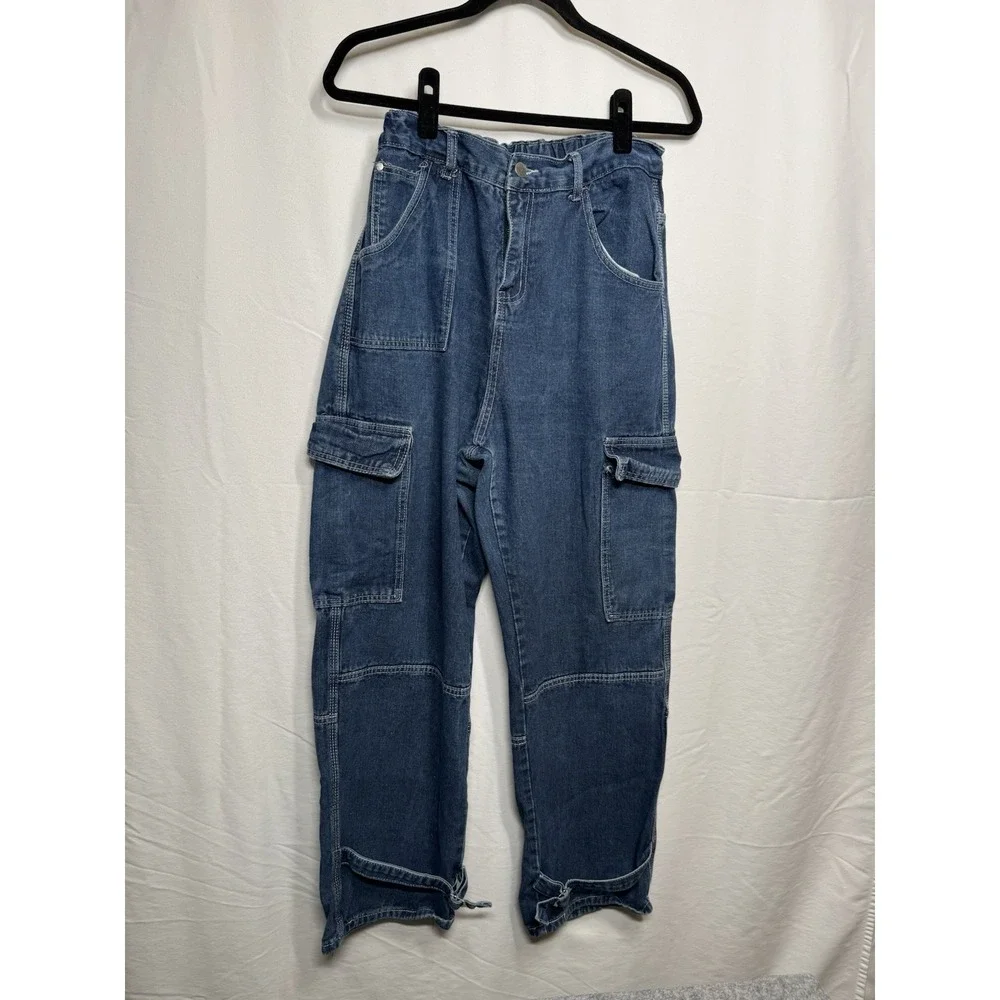 LGSG‎ Men's Jeans Baggy Wide Leg Pants Size 2XL Elastic Waist